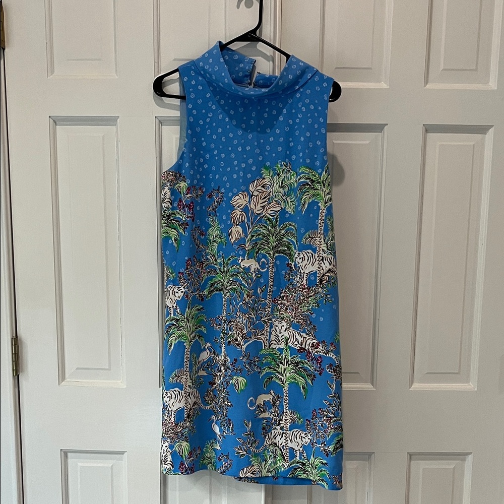 Lilly Pulitzer Blue Jungle Print Sleeveless Dress